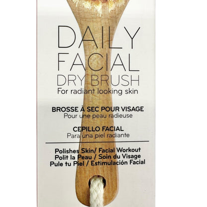 Daily Concepts Vegan Facial Dry Brush Nylon Bristles Beechwood Handle Skincare