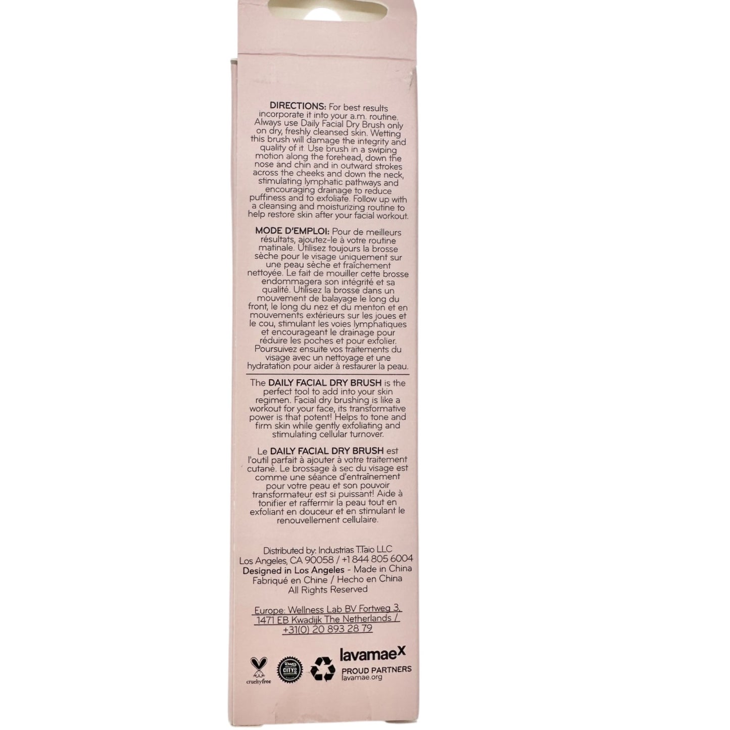 Daily Concepts Vegan Facial Dry Brush Nylon Bristles Beechwood Handle Skincare