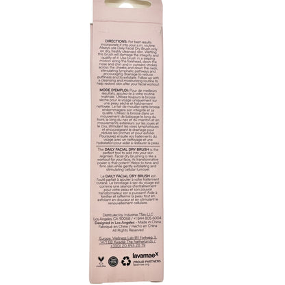 Daily Concepts Vegan Facial Dry Brush Nylon Bristles Beechwood Handle Skincare