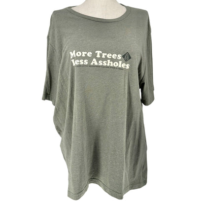 More Trees Less Assholes Alaska Graphic Tee 3XL Green Cotton Blend Bella+Canvas