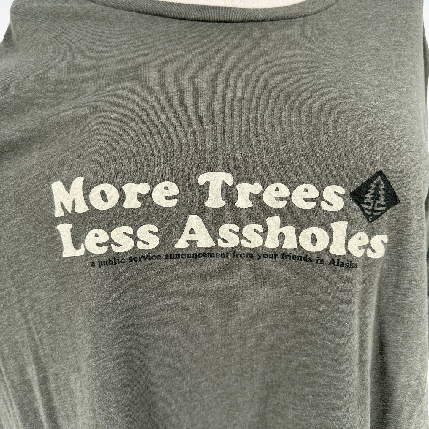 More Trees Less Assholes Alaska Graphic Tee 3XL Green Cotton Blend Bella+Canvas
