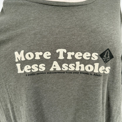 More Trees Less Assholes Alaska Graphic Tee 3XL Green Cotton Blend Bella+Canvas