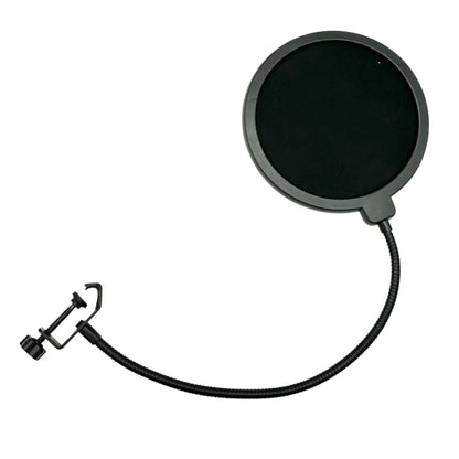 Microphone Pop Filter With Flexible Gooseneck And Adjustable Clamp