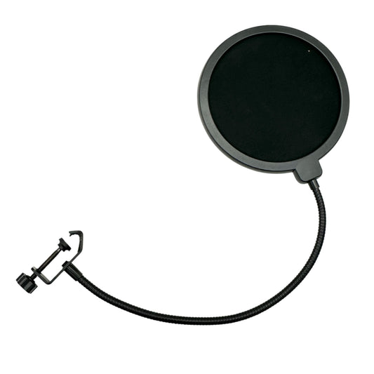 Microphone Pop Filter With Flexible Gooseneck And Adjustable Clamp