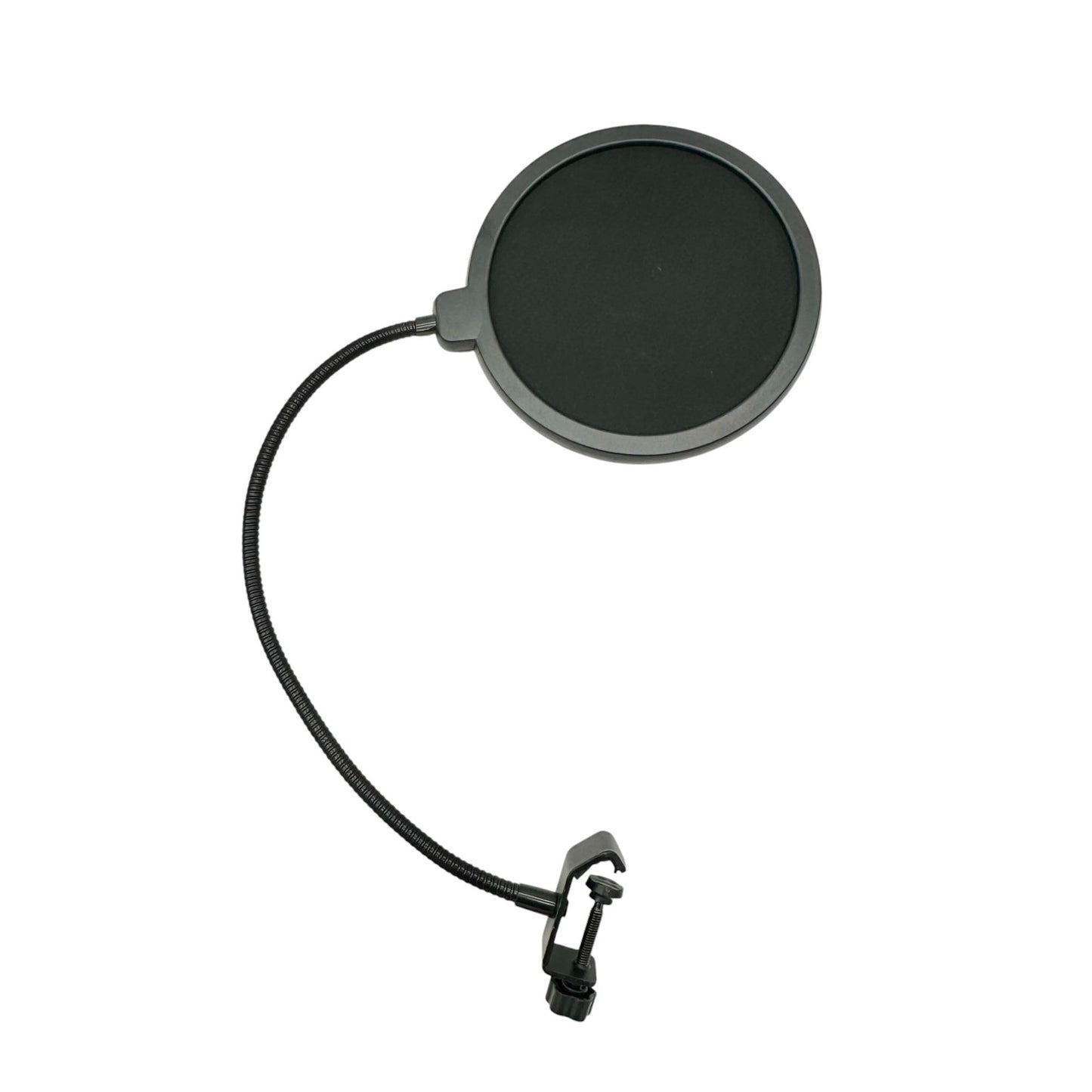 Microphone Pop Filter With Flexible Gooseneck And Adjustable Clamp
