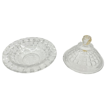 Tappan 4-Piece Clear Glass Childs Table Set TS-53 Intricate Pattern Design 2.5"H