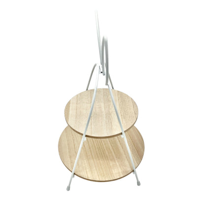 Rabbit Ear 2-Tier Wooden Shelf With Metal Frame For Desk Or Kitchen Organization