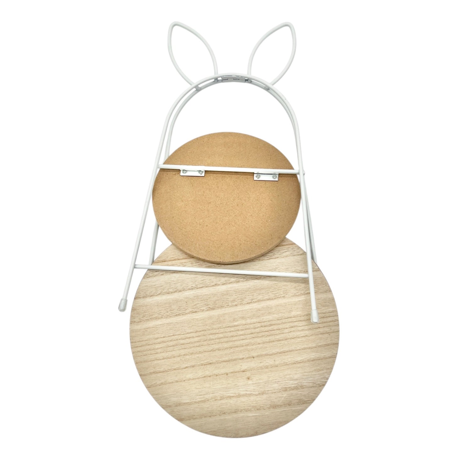 Rabbit Ear 2-Tier Wooden Shelf With Metal Frame For Desk Or Kitchen Organization