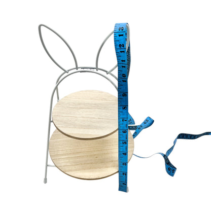 Rabbit Ear 2-Tier Wooden Shelf With Metal Frame For Desk Or Kitchen Organization