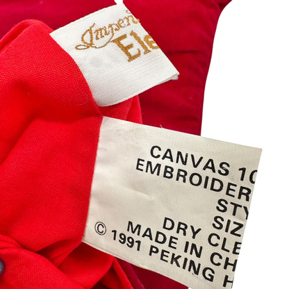 Vtg Embroidered Christmas Stocking With Cherub Design By Imperial Elegance Wool