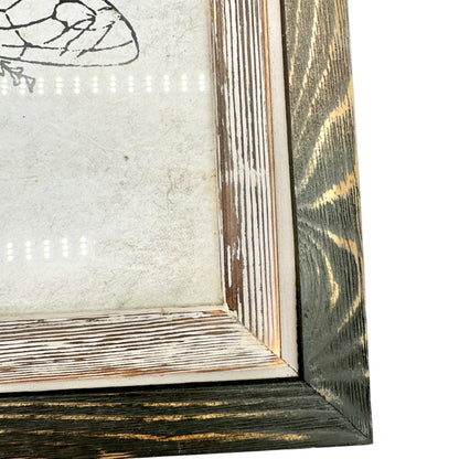 Rustic Framed Bee Wall Art Hive Background 11x13 At Home Brand Hang or Stand