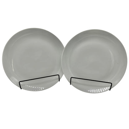 Set Of 2 White China Dinner Plates 9-Inch Diameter Classic Minimalist Design