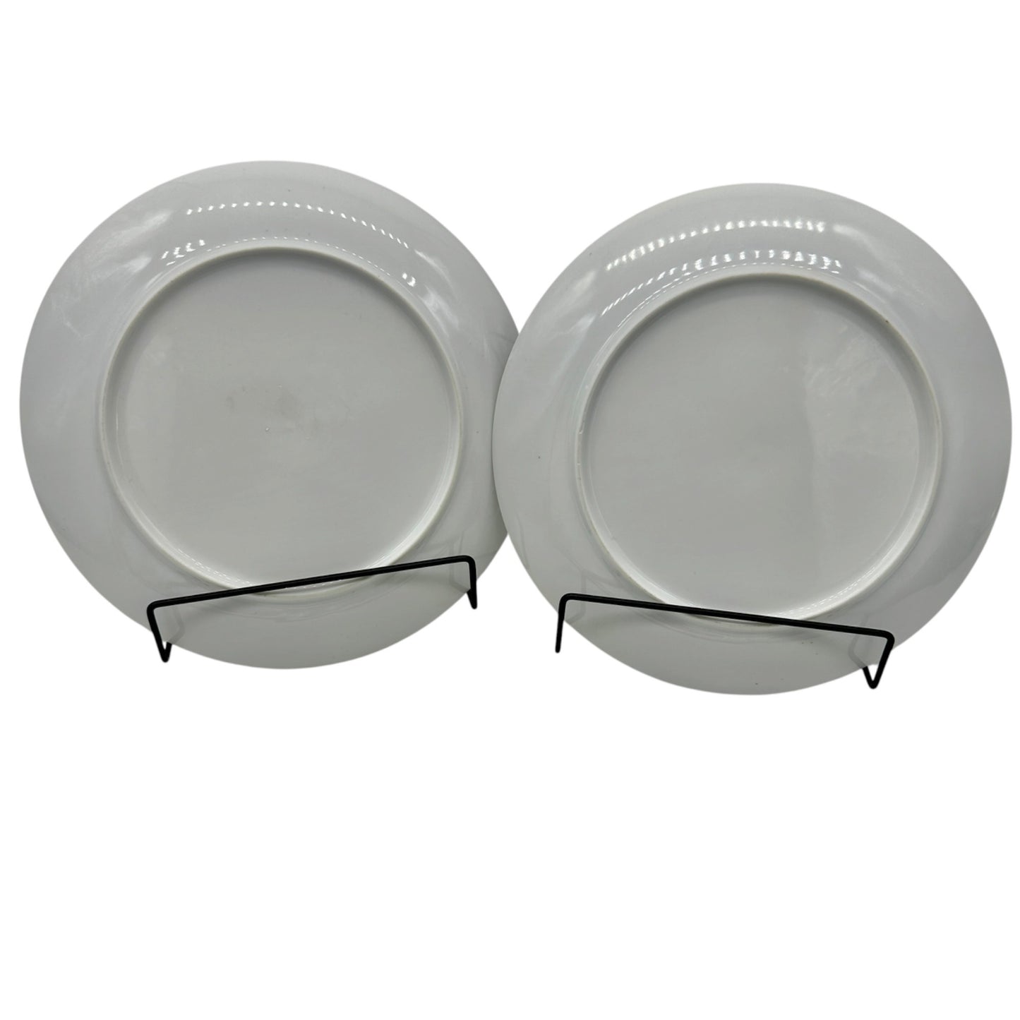 Set Of 2 White China Dinner Plates 9-Inch Diameter Classic Minimalist Design