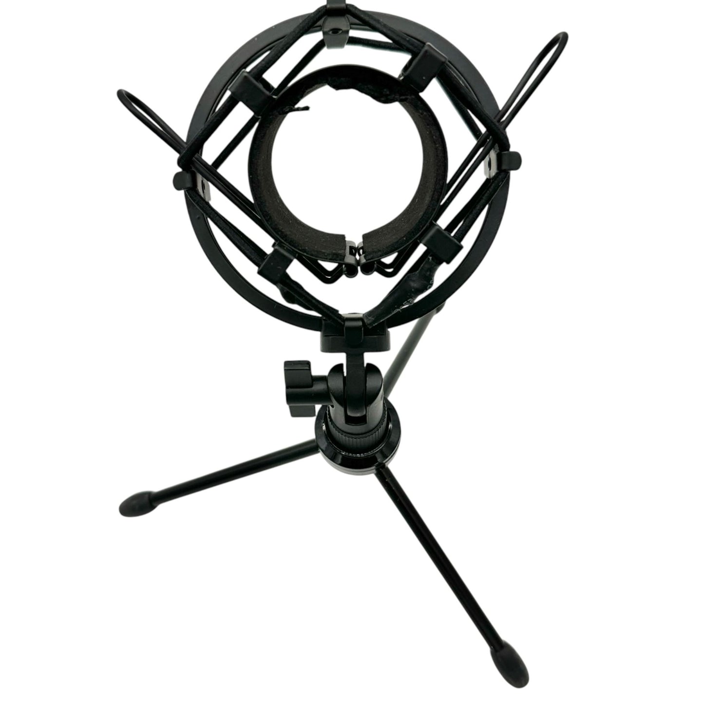 Microphone Stand With Shock Mount 10 inch Tall and JVC Red Wired Headphones