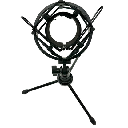 Microphone Stand With Shock Mount 10 inch Tall and JVC Red Wired Headphones