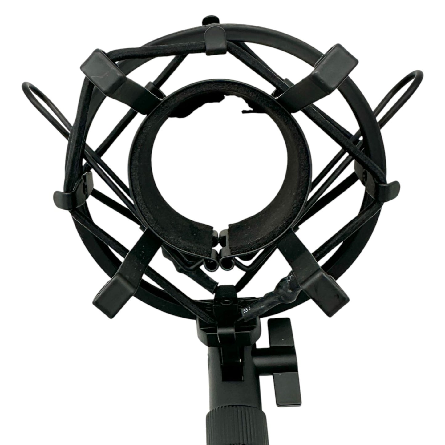 Microphone Stand With Shock Mount 10 inch Tall and JVC Red Wired Headphones