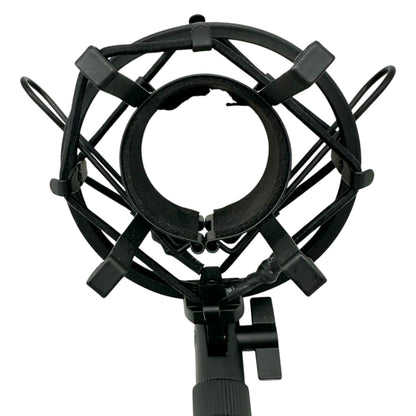 Microphone Stand With Shock Mount 10 inch Tall and JVC Red Wired Headphones