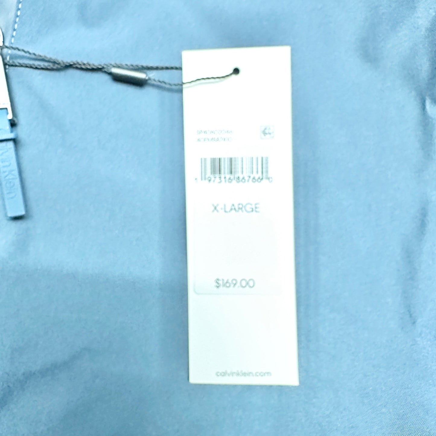 Calvin Klein Hooded Jacket Mens XL Blue Full Zip Long Sleeve Polyester NWT