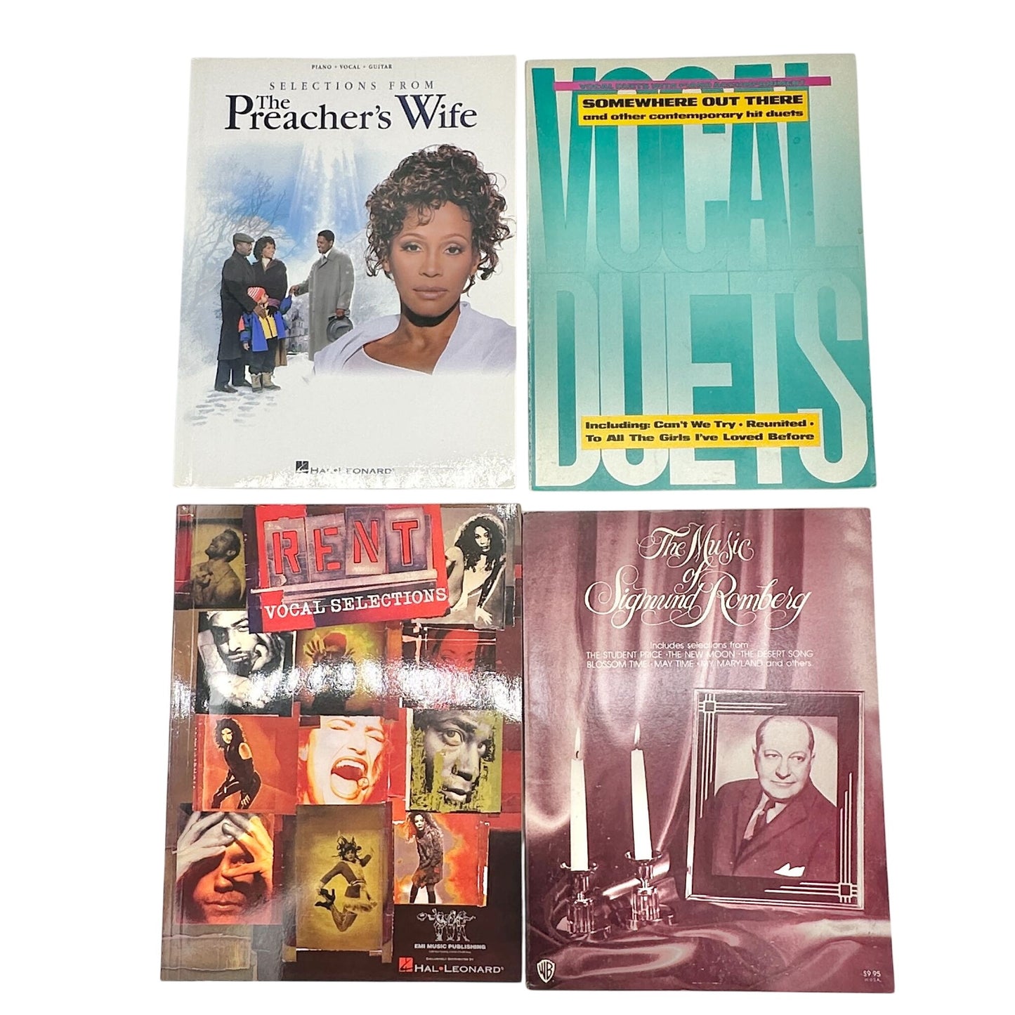 Set Of 4 Pop Music Collection Sheet Music Books: The Preachers Wife Rent Duets