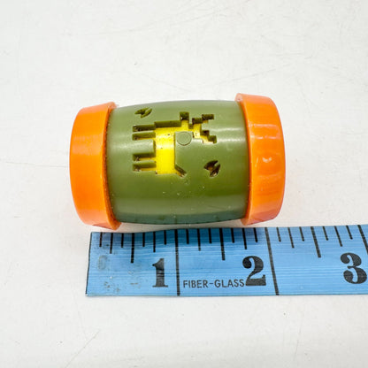 Retro Plastic Salt & Pepper Shakers With Animal & Cactus Cutouts Green & Orange Colors 2 Inches Tall