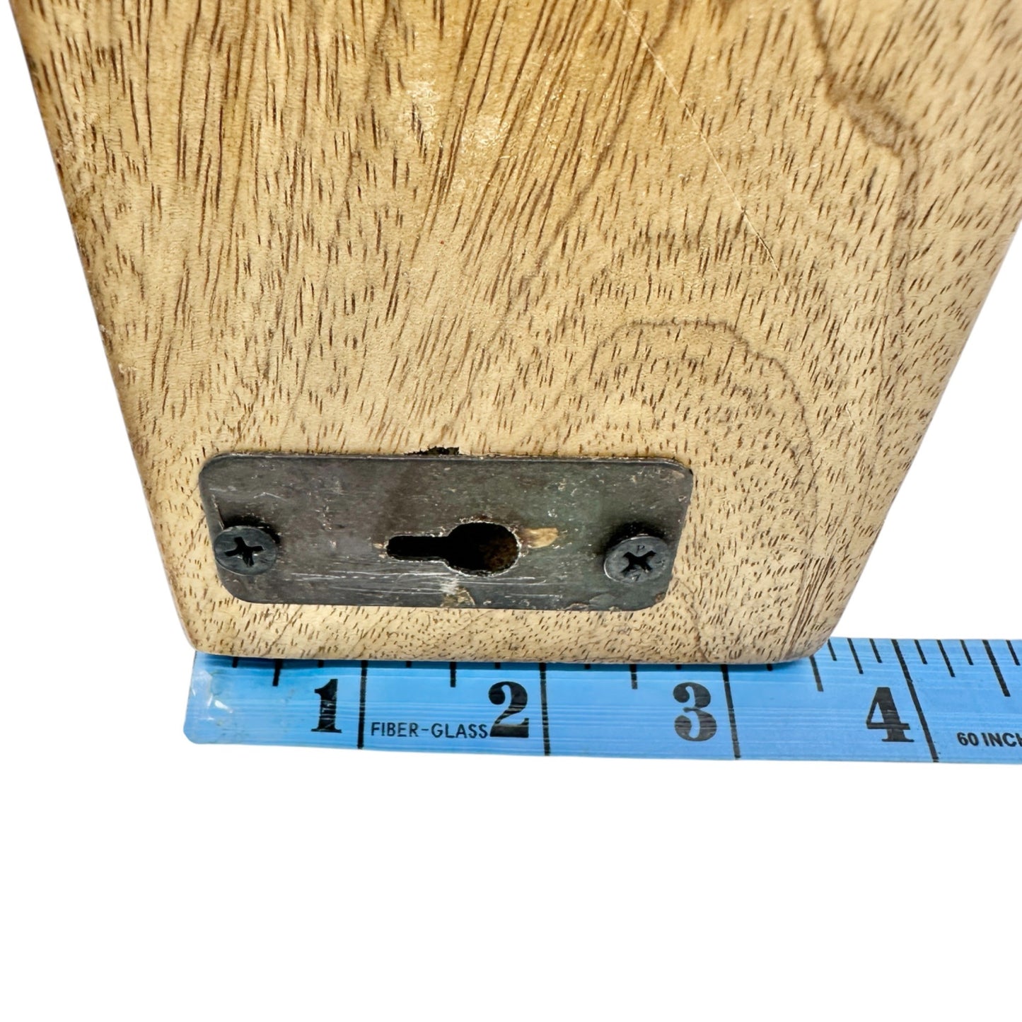 Rustic Wood Wall Mounted Coat or Hat Rack With 3 Hammered Metal Hooks