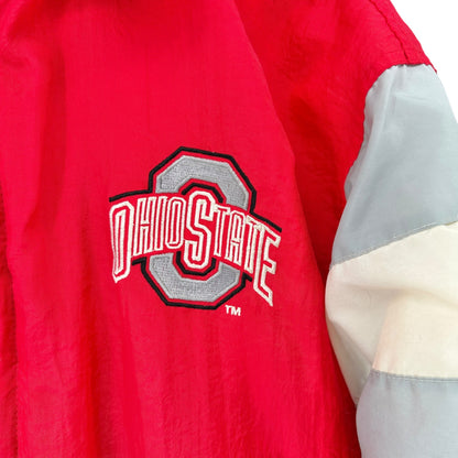 Ohio State Buckeyes L Red Puffer Jacket With Hood & Logo Athletic Branding