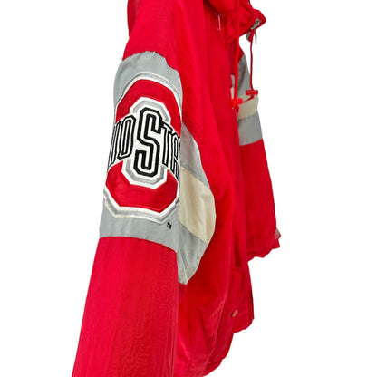 Ohio State Buckeyes L Red Puffer Jacket With Hood & Logo Athletic Branding