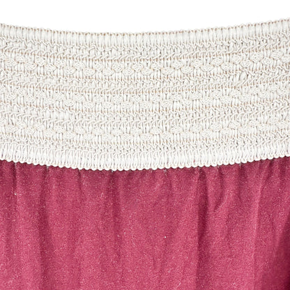 No Boundaries Maxi Skirt Womens S 3-5 Burgundy Smocked Waistband and Front Slits