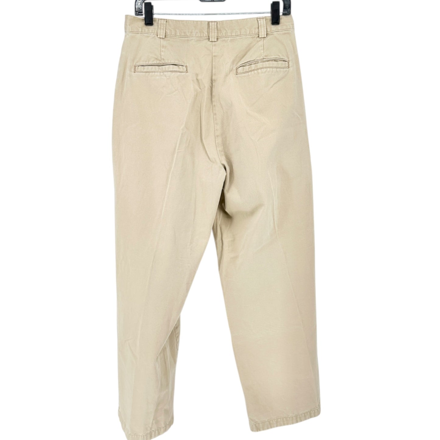 LL Bean Chino Pants Womens Size 12 Beige Khaki Cotton Regular Straight Leg