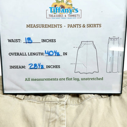LL Bean Chino Pants Womens Size 12 Beige Khaki Cotton Regular Straight Leg