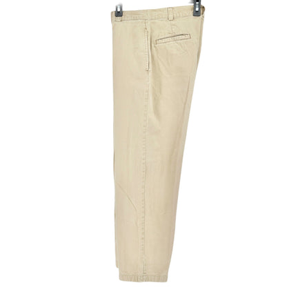 LL Bean Chino Pants Womens Size 12 Beige Khaki Cotton Regular Straight Leg