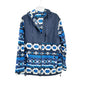 American Eagle Mens L Hooded Full-Zip Sherpa Lined Jacket Blue Aztec Pattern