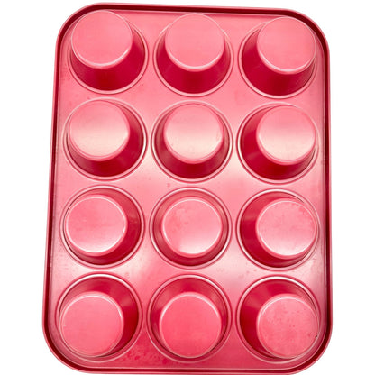 3-Piece Multicolor Metal Mini-Cake, Muffin and Cupcake Baking Pan Set