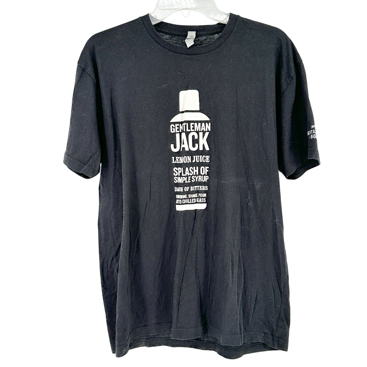 Gentleman Jack Cocktail Recipe Tee Shirt L Black Graphic Next Level Cotton Blend