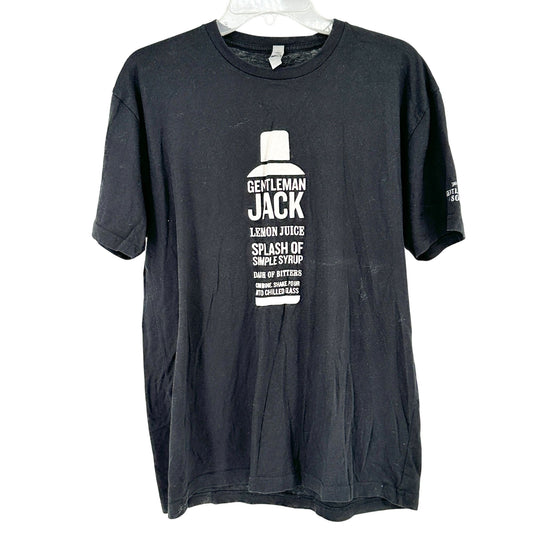 Gentleman Jack Cocktail Recipe Tee Shirt L Black Graphic Next Level Cotton Blend