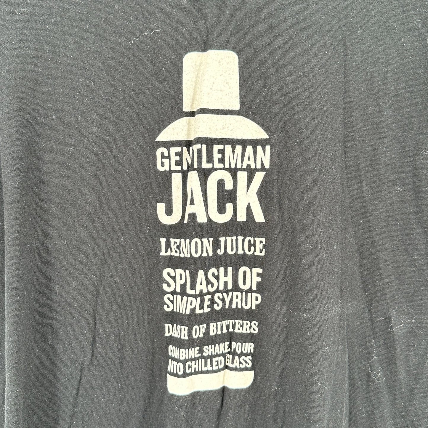 Gentleman Jack Cocktail Recipe Tee Shirt L Black Graphic Next Level Cotton Blend