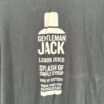 Gentleman Jack Cocktail Recipe Tee Shirt L Black Graphic Next Level Cotton Blend