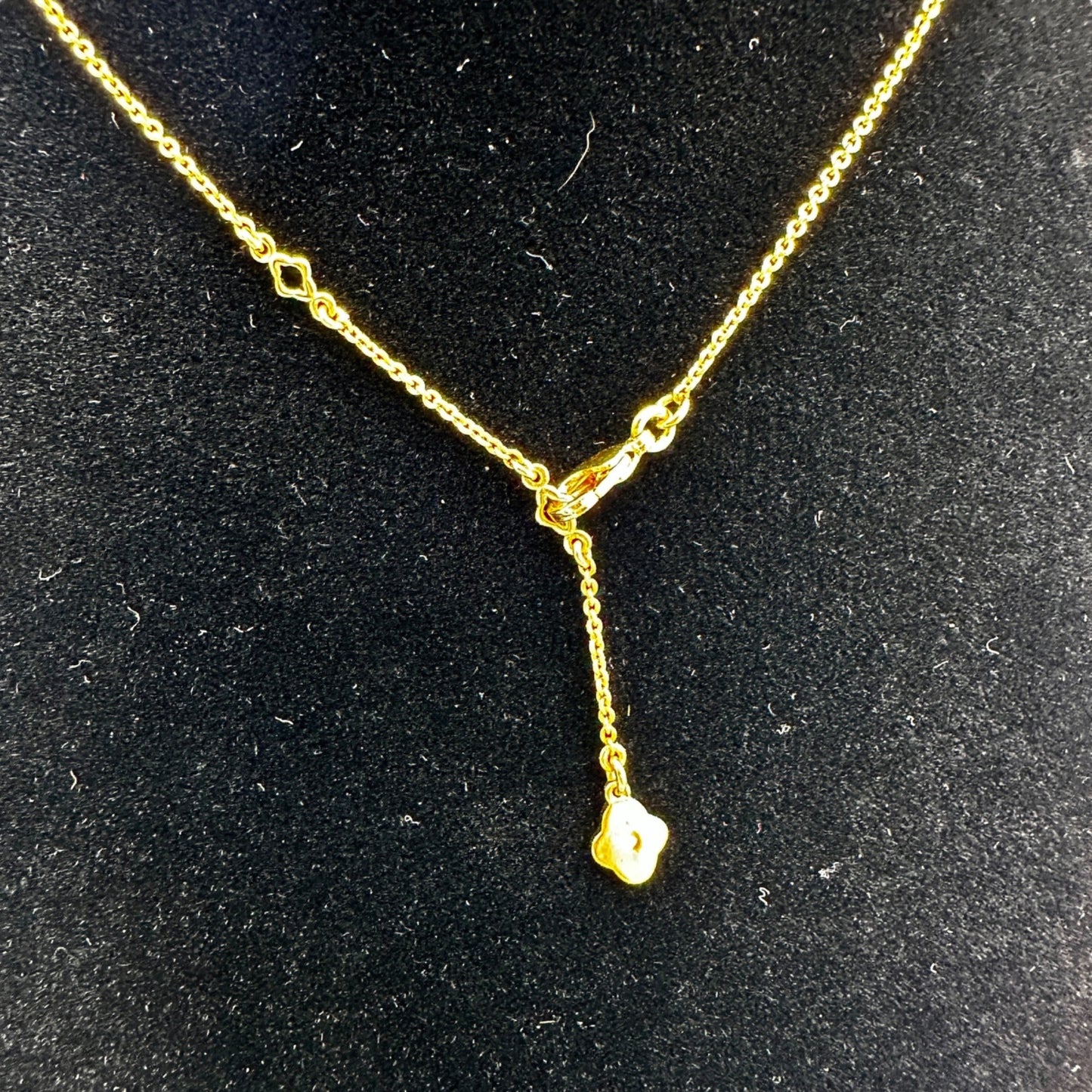 Stella & Dot Gold-Tone Necklace Aqua Druzy Pendant Crystal Accents Original Box