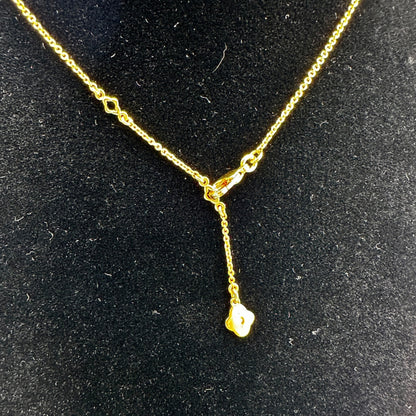 Stella & Dot Gold-Tone Necklace Aqua Druzy Pendant Crystal Accents Original Box