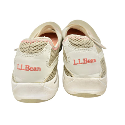 LL Bean Womens Beige Pink Mary Jane Mesh Walking Shoes Size 10 Rubber Soles
