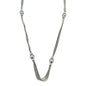 Premier Designs Multi Strand Silvertone Necklace Faux Gray Pearls Rhinestones