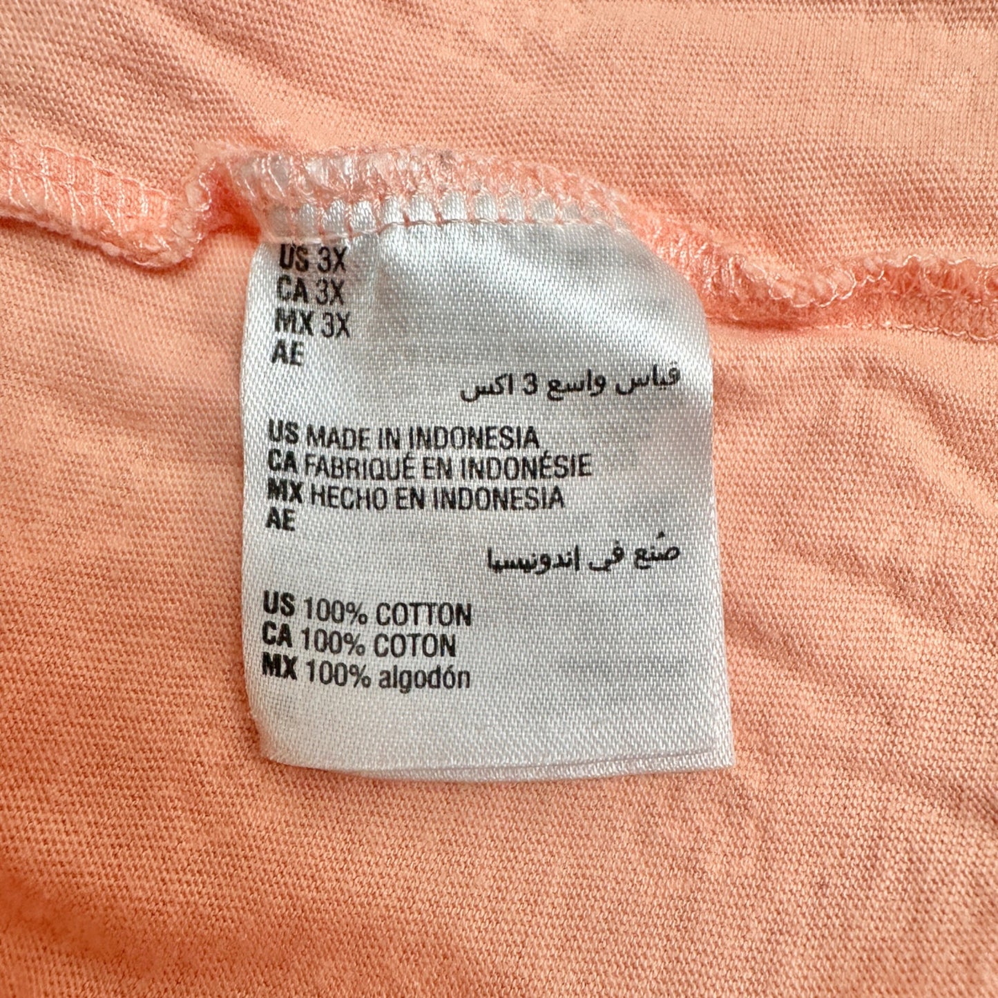 Charter Club Womens 3X Peach Pajama Set with Floral Pants and Keyhole SS Top