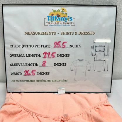 Charter Club Womens 3X Peach Pajama Set with Floral Pants and Keyhole SS Top