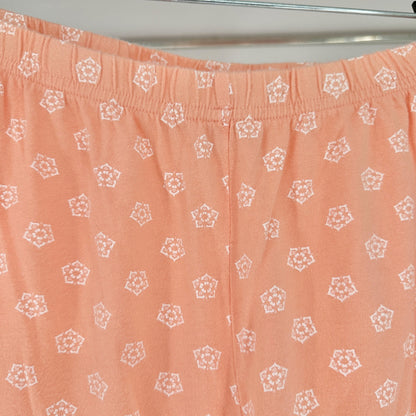 Charter Club Womens 3X Peach Pajama Set with Floral Pants and Keyhole SS Top