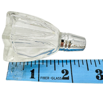 Vintage Glass Salt and Pepper Shakers Star Shaped With Silver Tone Tops 2.5"