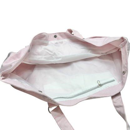 Pink Canvas Tote Bag Flamingo Print Lined Pocket Zippered Compartments By DEI