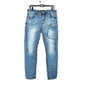 ZLZ Denim Mens Blue Cargo Jeans Distressed Details Utility Pockets Size 32 x 31