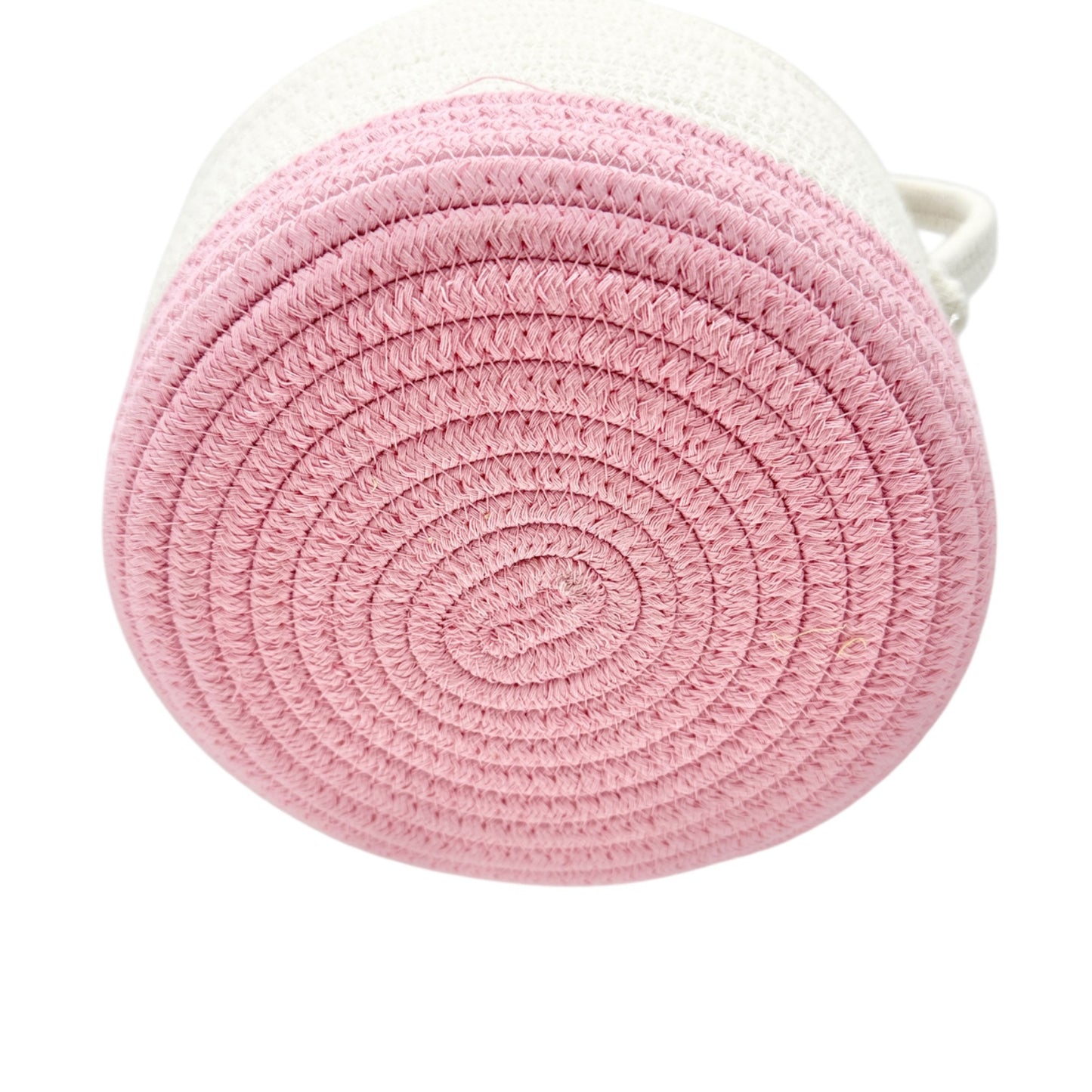Unicorn-Themed Woven Rope Basket With Handle Pink White Easter Basket