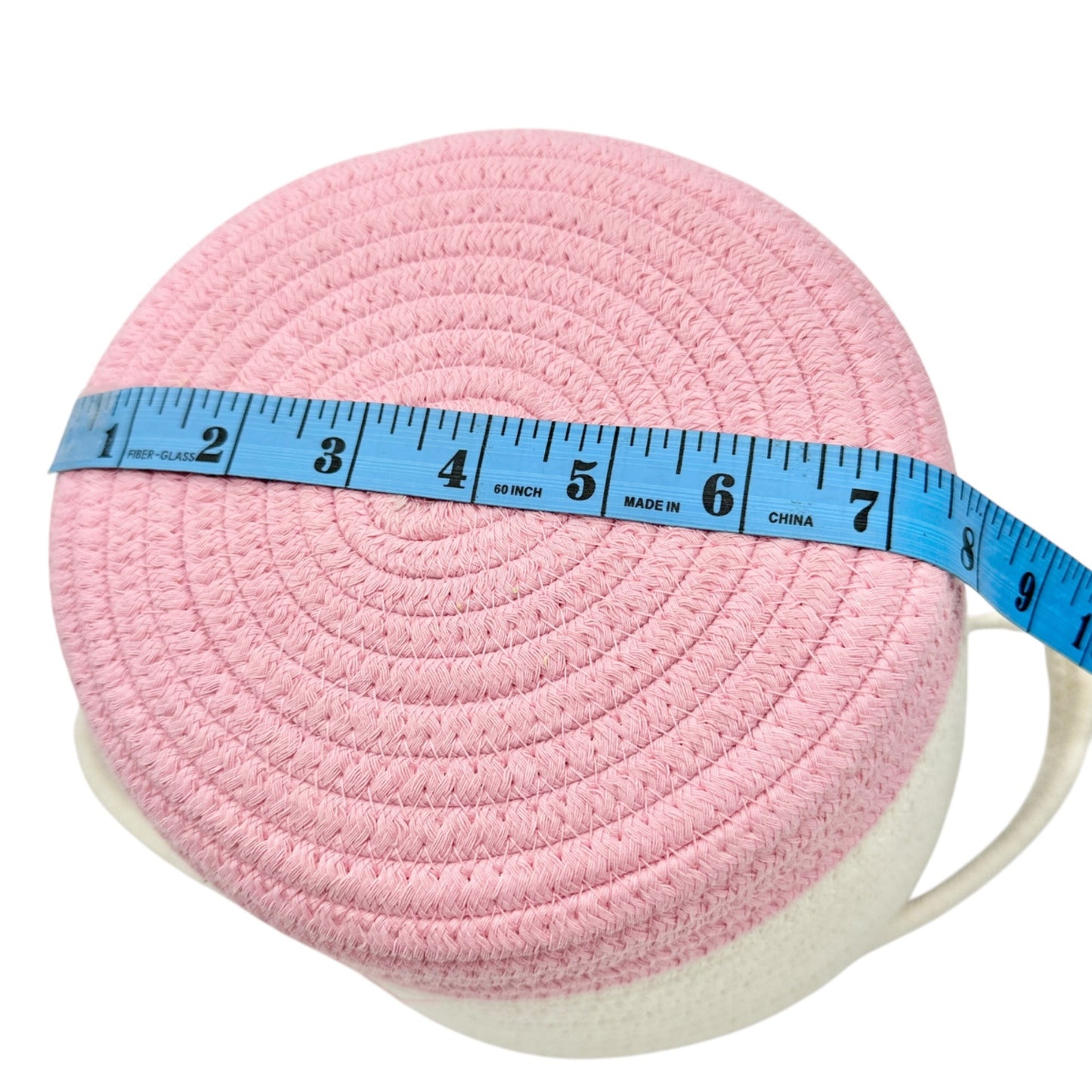 Unicorn-Themed Woven Rope Basket With Handle Pink White Easter Basket