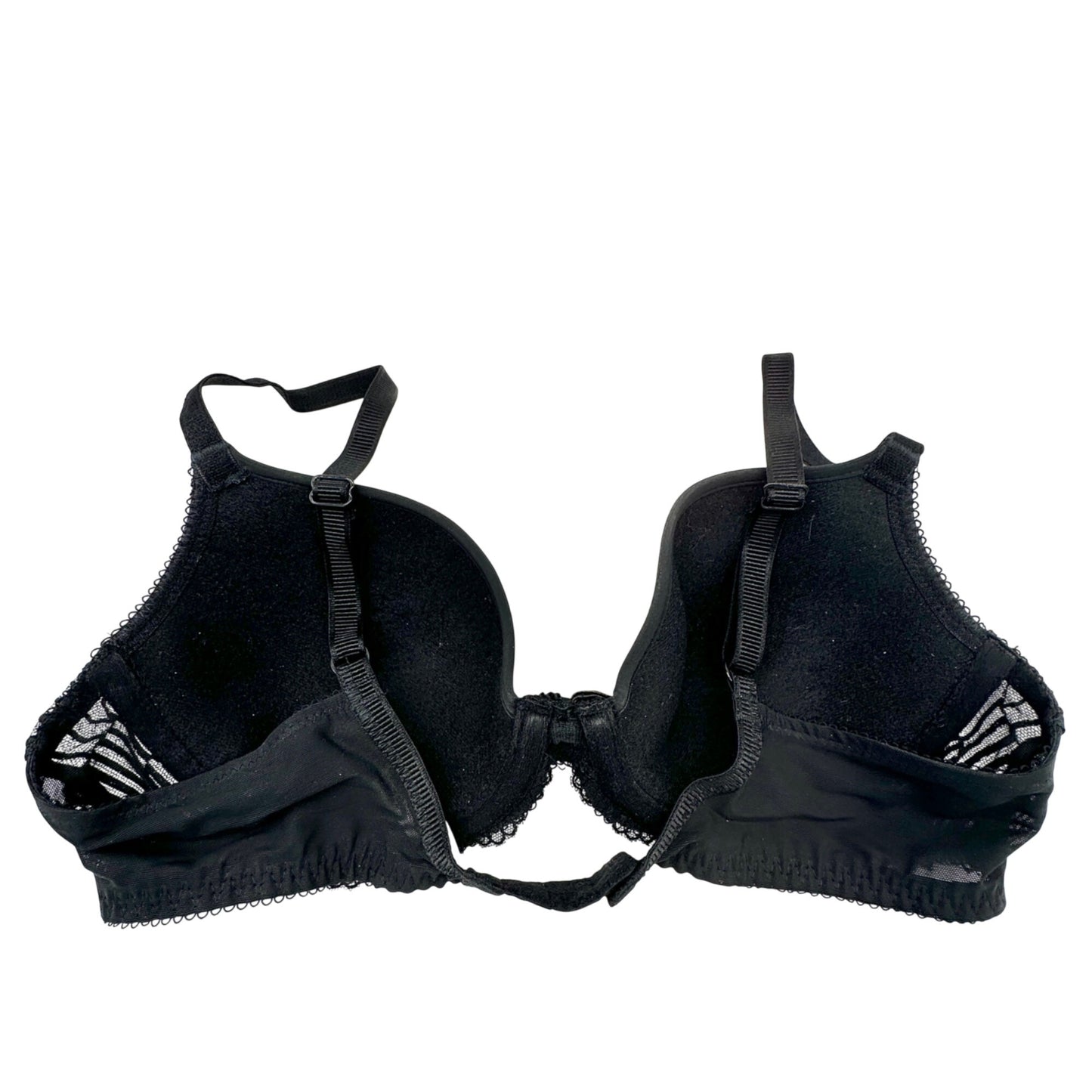 Wacoal Black Lace Underwire Padded Bra Size 34B Elegant Design Adjustable Straps